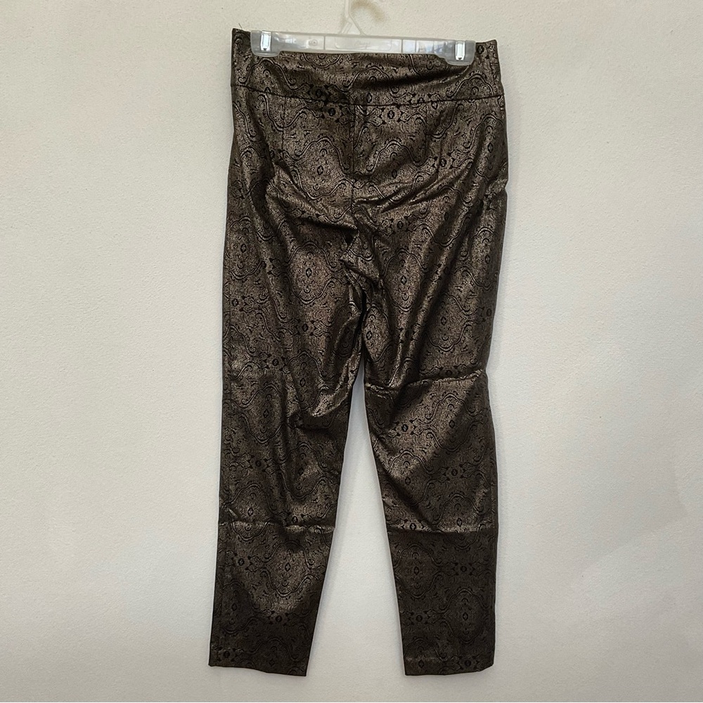 Cato Contemporary Style Black, Gold Foil Printed Pants Size 8 Formal Dressy - Picture 4 of 4